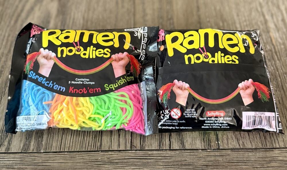 Authentic Schylling NeeDoh Ramen Noodlies Squishy Sensory Toy - 5 Noodle Clumps